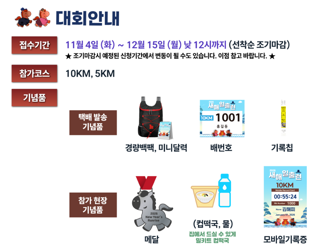 2026 새해일출런 등록방법 기념품 코스 안내