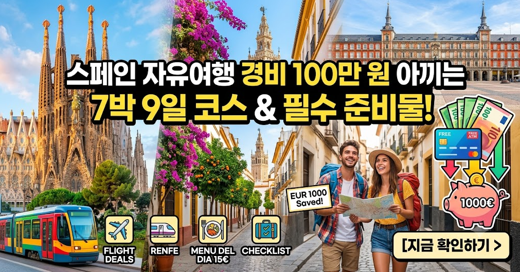 스페인 자유여행 경비 100만원 절약